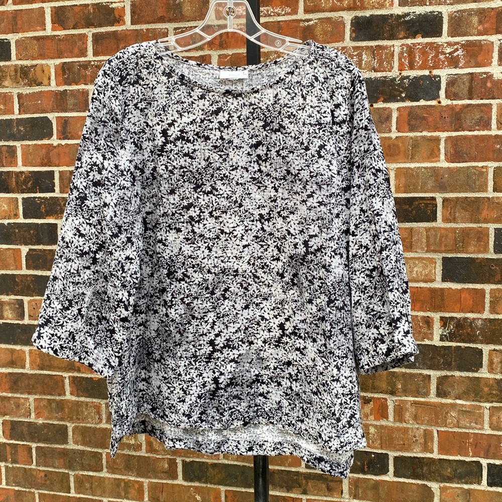 J Jill Pure Jill Tunic Top Cotton Crinkle Fabric